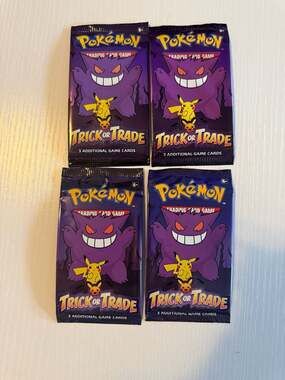 Pokemon Trick or Trade Booster Pack Gengar Pikachu Lot of 4